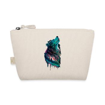Aurora borealis in the shape of a wolf in the forest - Organic Pouch - nature - Front