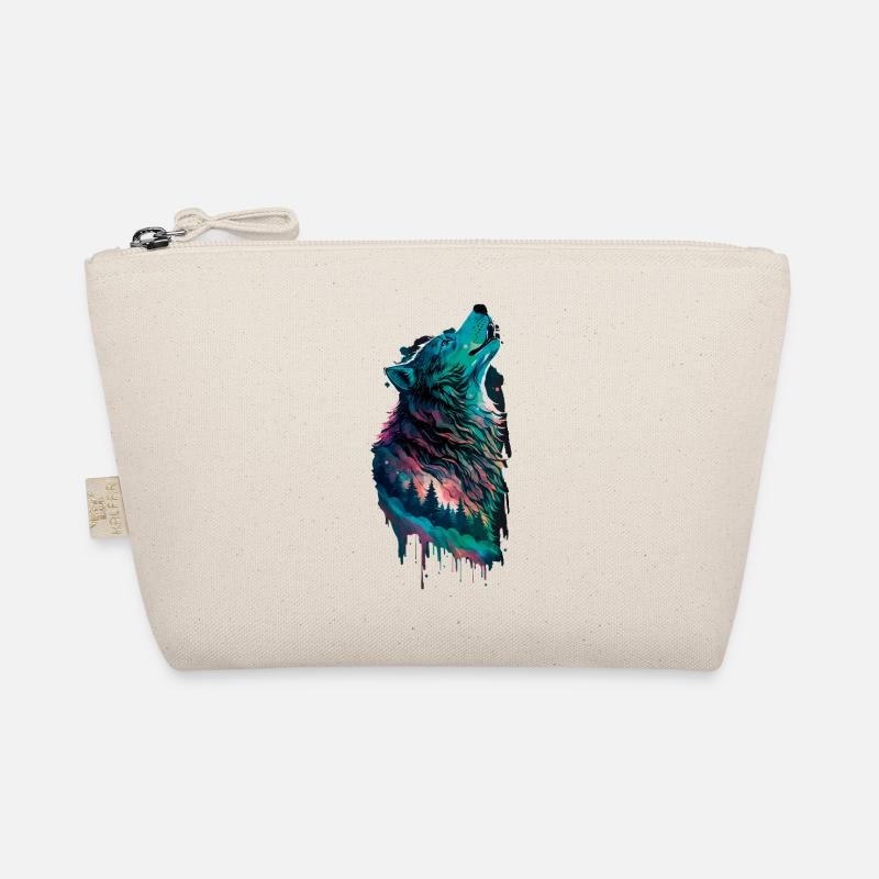 Aurora borealis in Form eines Wolfes im Wald Bio-Täschchen