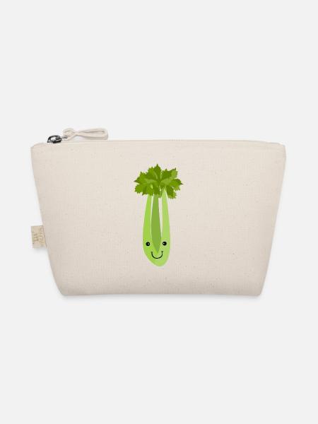 Celery Makes Me Smile Vegetables Leek Healthy - Organic Pouch - nature - Front