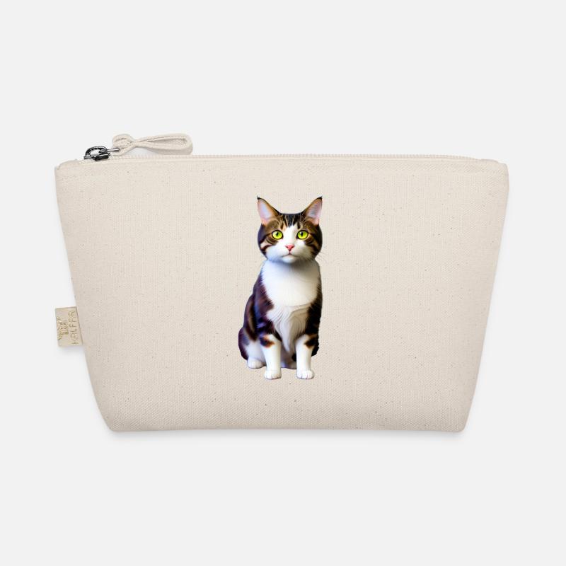 Kurzhaarige Hauskatze sieht dich einsam an Bio-Täschchen