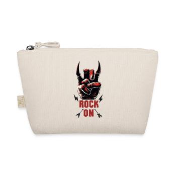 Rock Musician French Friesfork Devil Horns Hand Rocker - Organic Pouch - nature - Front