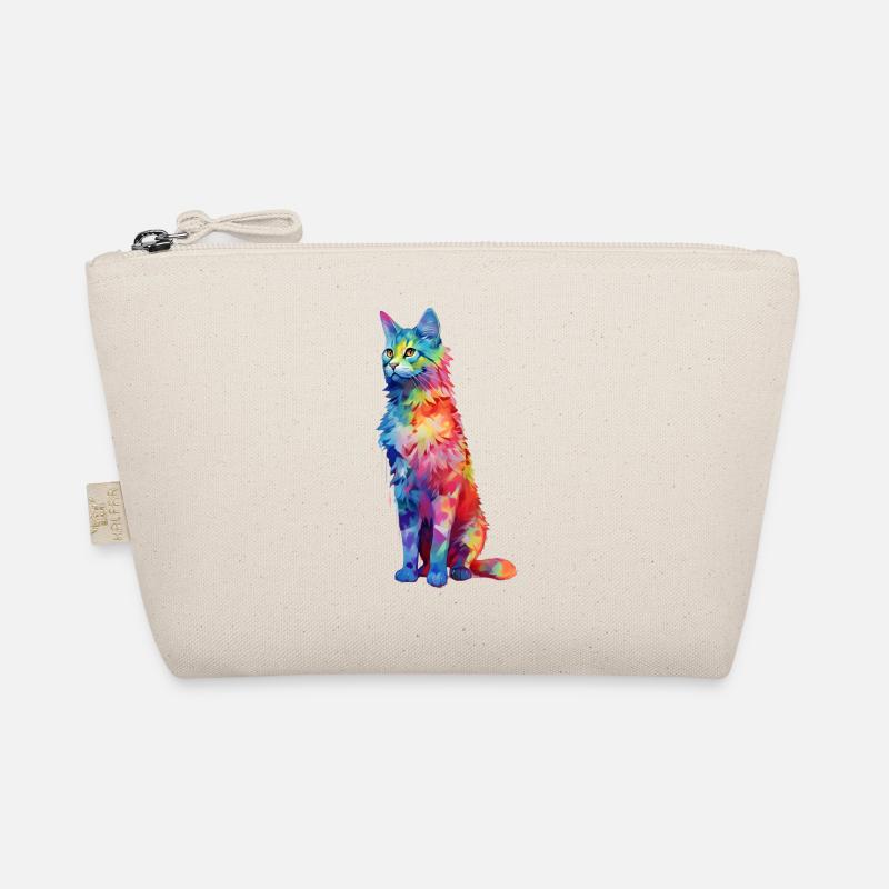 Colored beautiful Cat in different color pattern Organic Pouch