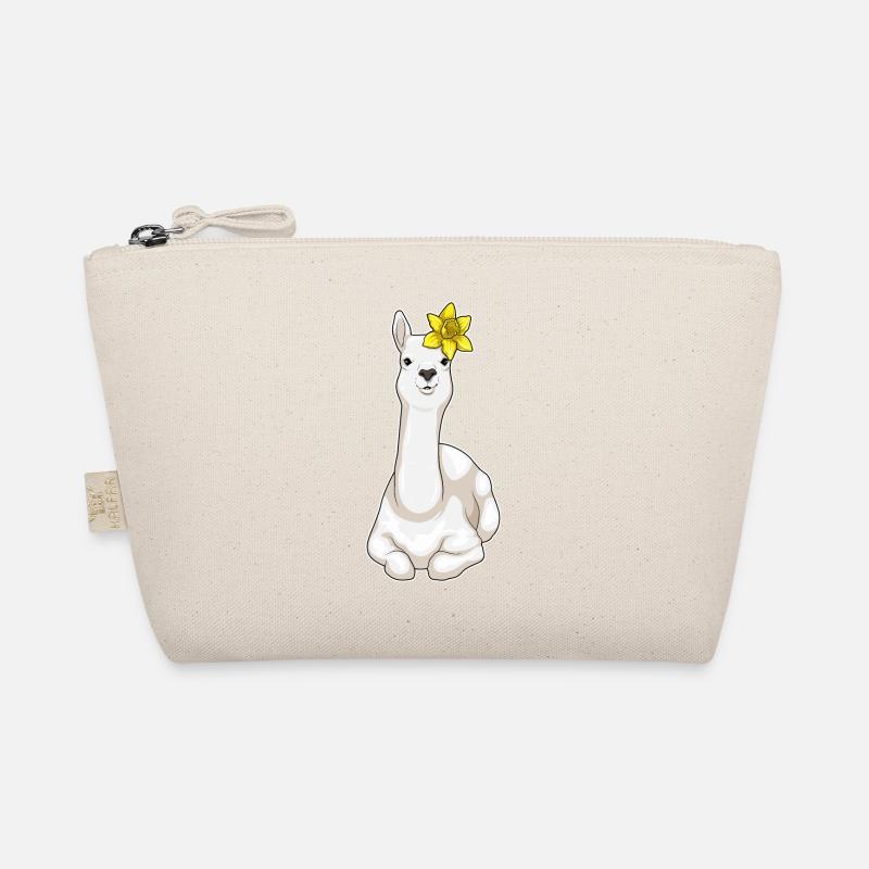 Lama Narzisse Blumen - Bio-Täschchen - Natur