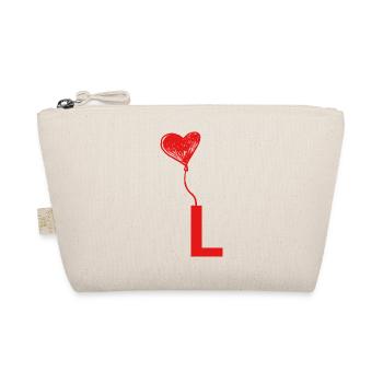 Letter l heart - Organic Pouch - nature - Front