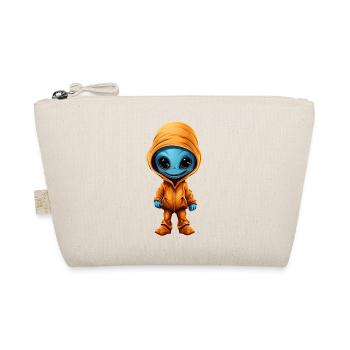 Alien in Orangenem Hoodie - Bio-Täschchen - Natur - Vorne
