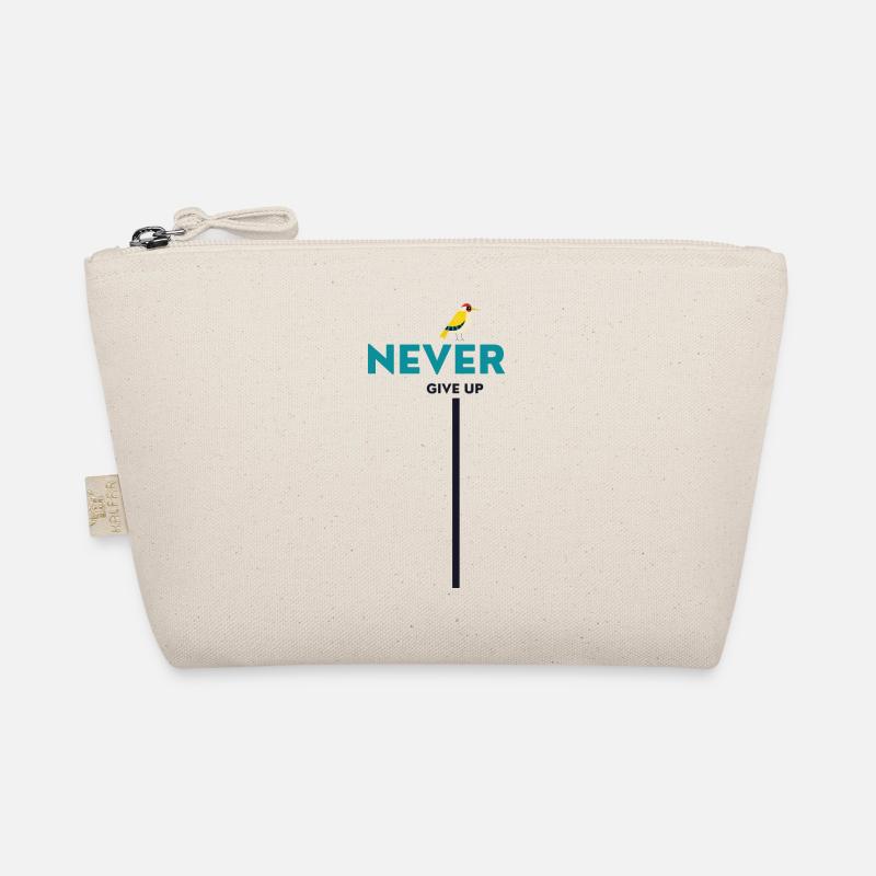 never give up bird Bio-Täschchen