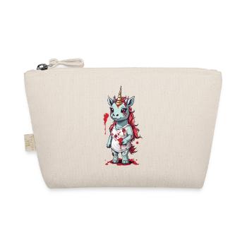 Zombie Einhorn Halloween Highlight Grusel Design - Bio-Täschchen - Natur - Vorne