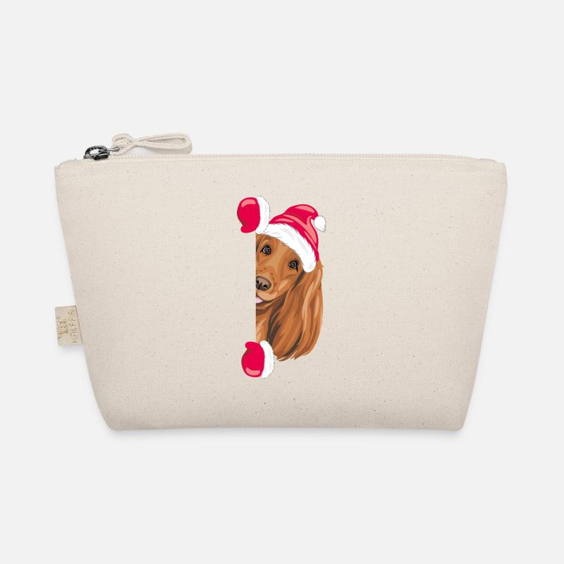 Spähender lustiger Santa Cocker Spaniel Hund - Bio-Täschchen - Natur