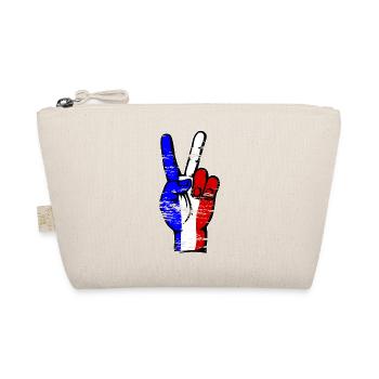 Symbole de victoire de la paix du drapeau de la France utilisé - Trousse biologique - nature - Devant