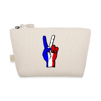 Frankreich Flagge Frieden Victory Symbol - Bio-Täschchen - Natur - Vorne