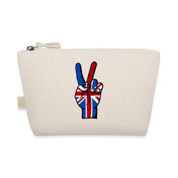 British Flag Peace Victory Symbol - Organic Pouch - nature - Front