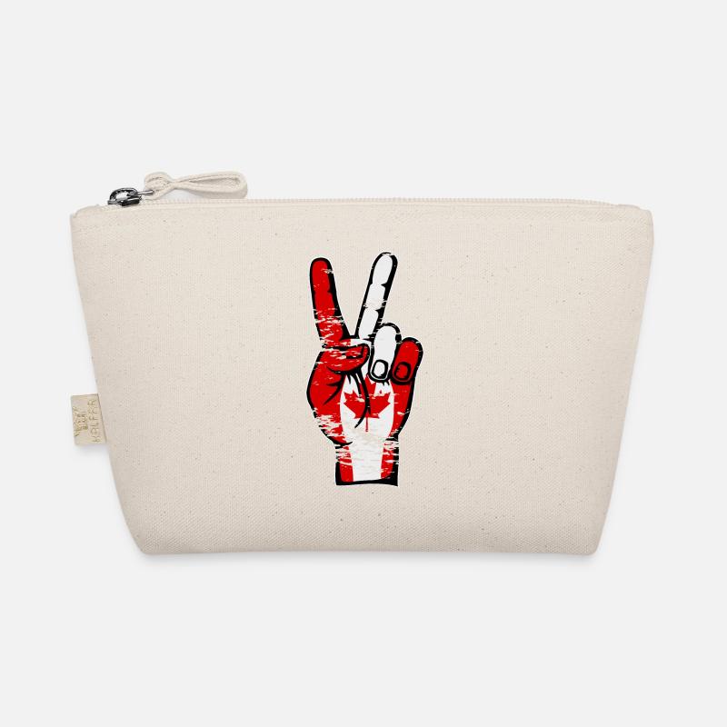 Canada Flag Peace Victory Symbol Used Organic Pouch