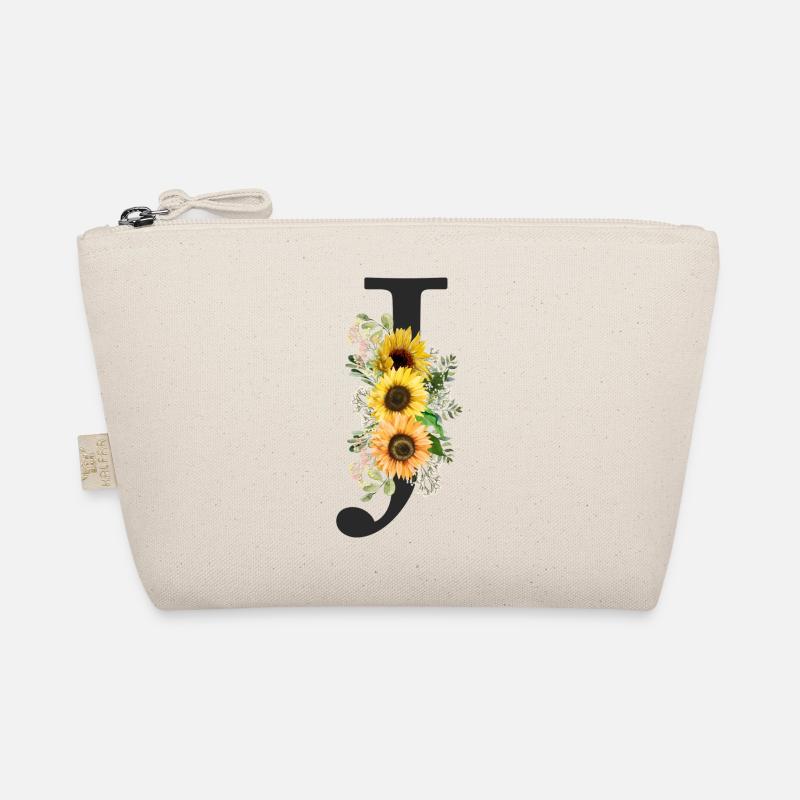 J Monogram Sunflowers Organic Pouch