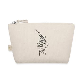 Hand holding vaccination syringe - Organic Pouch - nature - Front