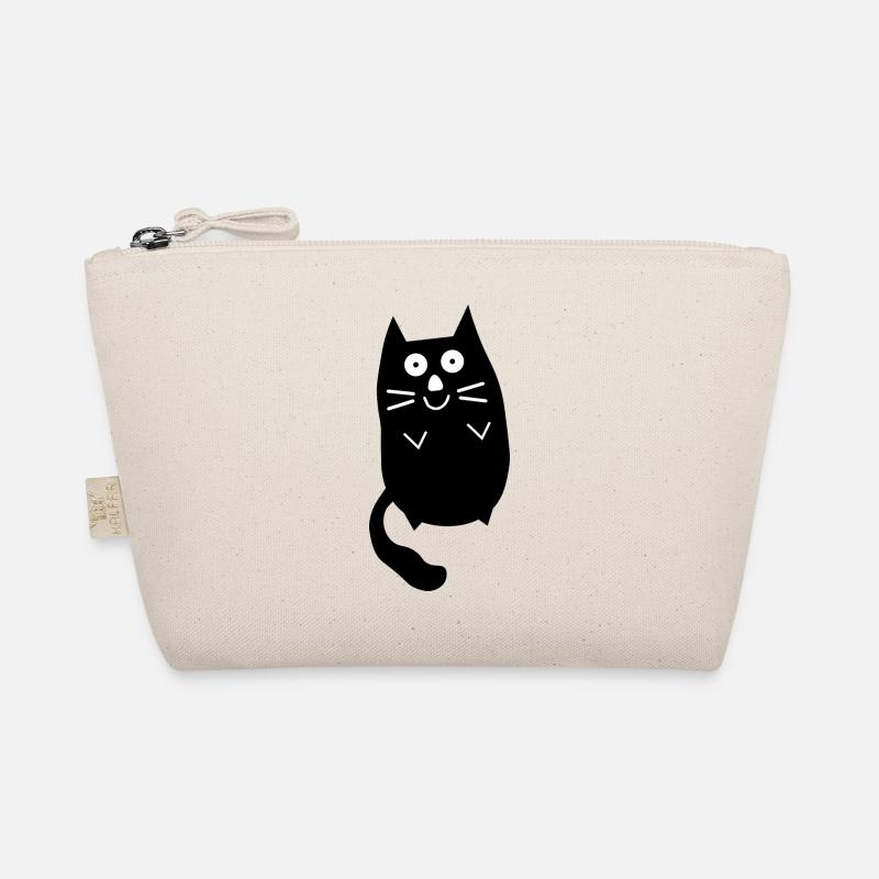 Chubby cute black cat Organic Pouch