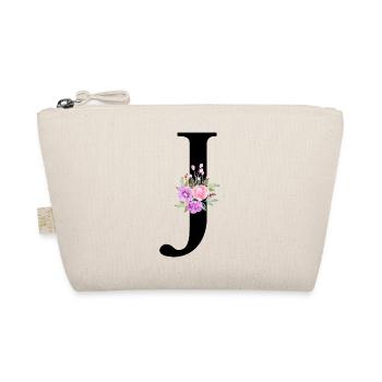 Purple floral letter j - Organic Pouch - nature - Front