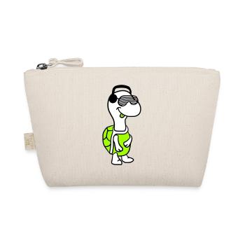 mignon cool DJ tortue fête club musique amusant - Trousse biologique - nature - Devant