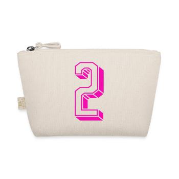 Zahl zwei - Nummer 2 pink Mädchen Trikotnummer - Bio-Täschchen - Natur - Vorne
