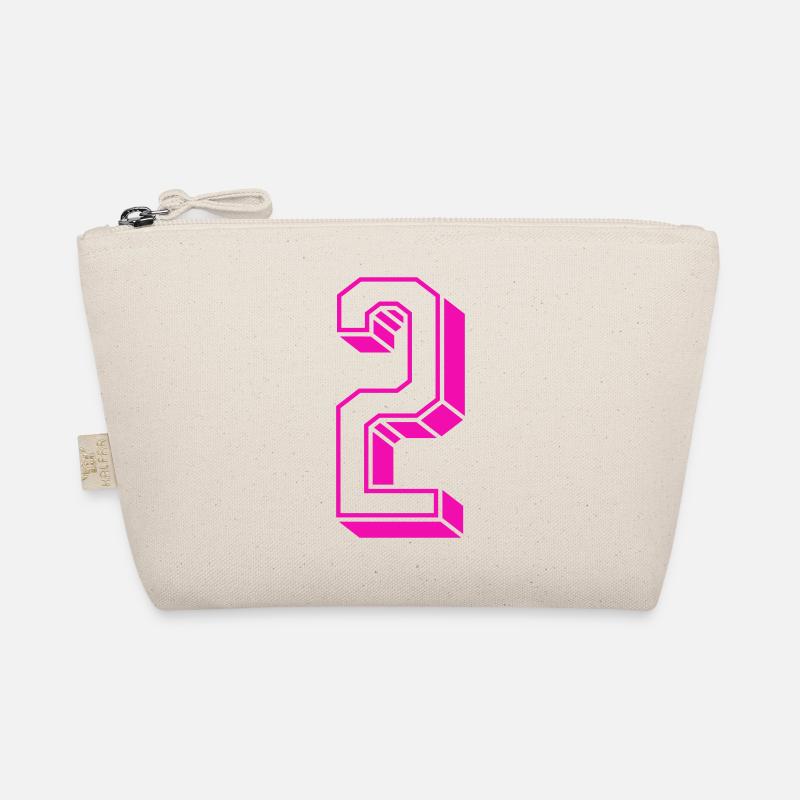 Zahl zwei - Nummer 2 pink Mädchen Trikotnummer Bio-Täschchen