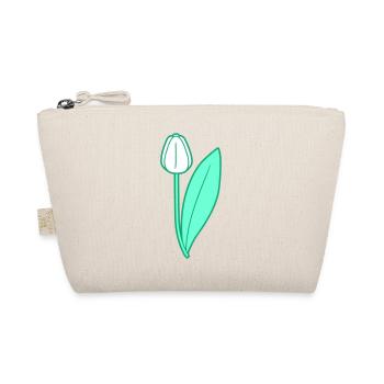 White Tulip Beautiful Flowers Pretty Spring Summer - Organic Pouch - nature - Front