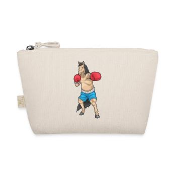 Pferd Boxer Boxhandschuhe Boxen - Bio-Täschchen - Natur - Vorne