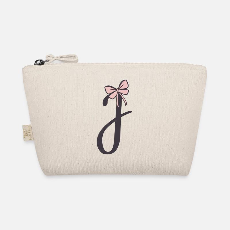 Initial Letter J Ribbon Organic Pouch