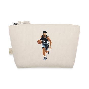 Black and White Basketball Player Illustration - Organic Pouch - nature - Front