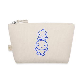 2 Ducks Dad Baby Child Piggyback Running Head Fun - Organic Pouch - nature - Front
