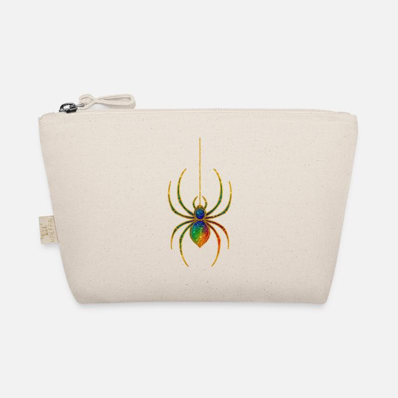 Spider Kaleidoscope Golden Shine Organic Pouch