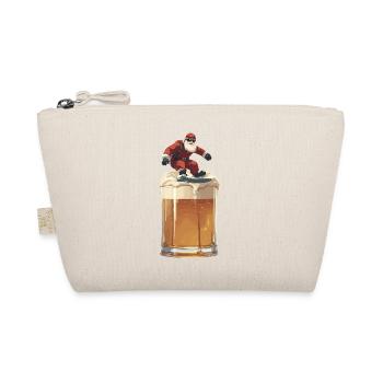 Christmas Santa on beer glass Snow après-ski party - Organic Pouch - nature - Front