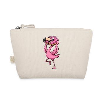 Cute Flamingo Donut Dessert Candy Cartoon - Organic Pouch - nature - Front