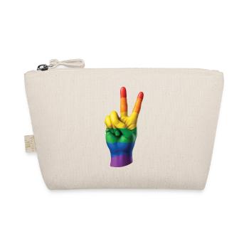 PRIDE PEACE HAND - peace & love - Organic Pouch - nature - Front