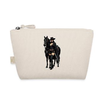 Zorro woman with black horse 2 - Organic Pouch - nature - Front