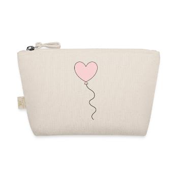 Valentines Pink Heart, Valentine's Day - Organic Pouch - nature - Front