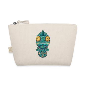Chameleon with Floral Pattern - Organic Pouch - nature - Front