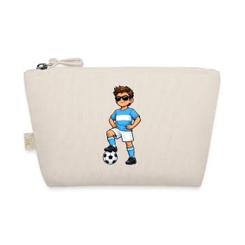 Fußball Junge Argentinien Fan Argentinische Flagge - Bio-Täschchen - Natur - Vorne