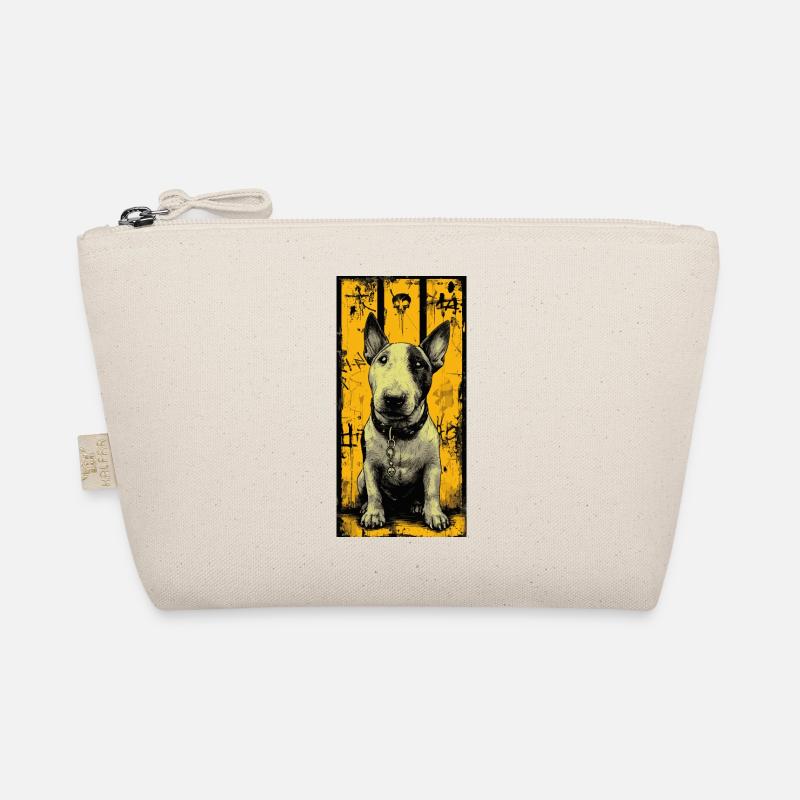 Bullterrier Schädel Grunge - Bio-Täschchen - Natur