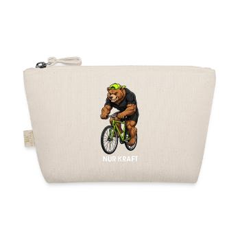 Cyclist Road Bike Mountain Bike Cool Bear Bicycle - Organic Pouch - nature - Front