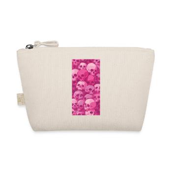 Pink Skull Pattern - Organic Pouch - nature - Front