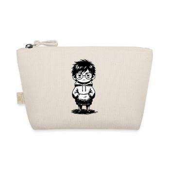 Sticker Child Hoodie Apathy Black and White - Organic Pouch - nature - Front