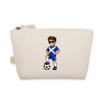 Soccer Boy Scotland Fan Scottish Flag - Organic Pouch - nature - Front