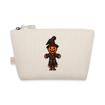 Pixel Halloween Kürbismann - Bio-Täschchen - Natur - Vorne