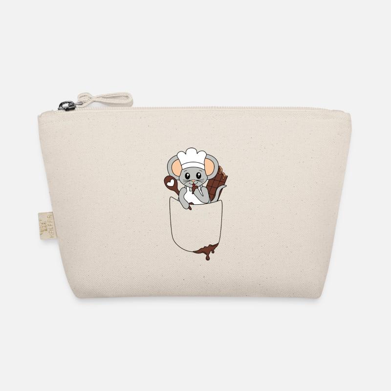 Mouse in breast pocket nibbling chocolate Organic Pouch