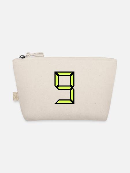 9 YEARS. 9th ANNIVERSARY. BIRTHDAY 9 YEARS. 9 - Organic Pouch - nature - Front