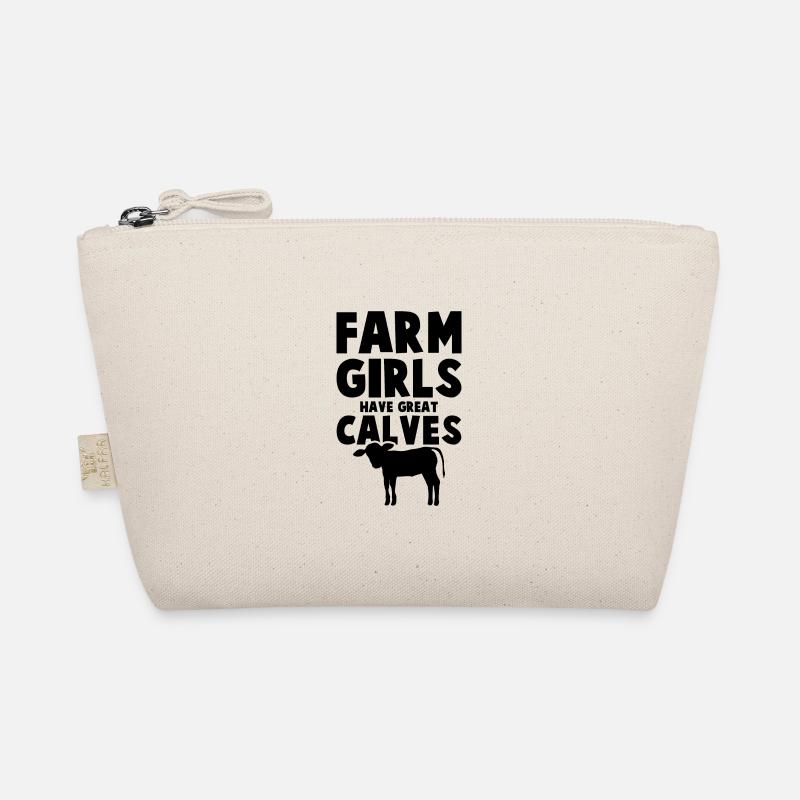 farmer mädchen kälber - Bio-Täschchen - Natur
