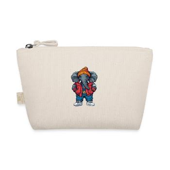 Elephant Funny Winter - Organic Pouch - nature - Front