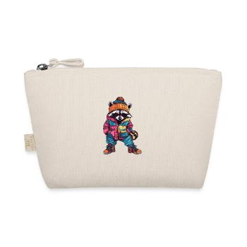 Raccoon Funny Winter - Organic Pouch - nature - Front