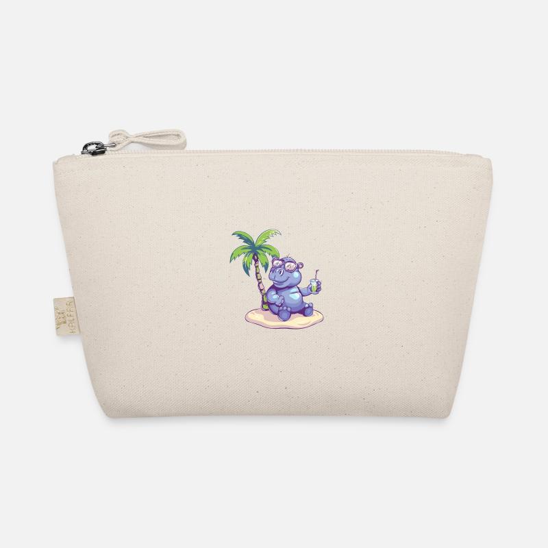 Nilpferd Sommer Strand Comic Bio-Täschchen