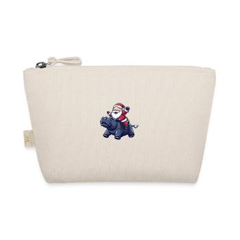 Hippopotamus Santa Claus - Organic Pouch - nature - Front