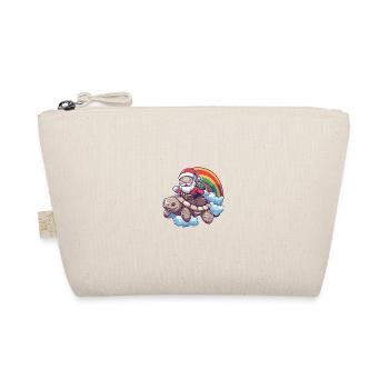 Turtle Santa Claus Rainbow - Organic Pouch - nature - Front